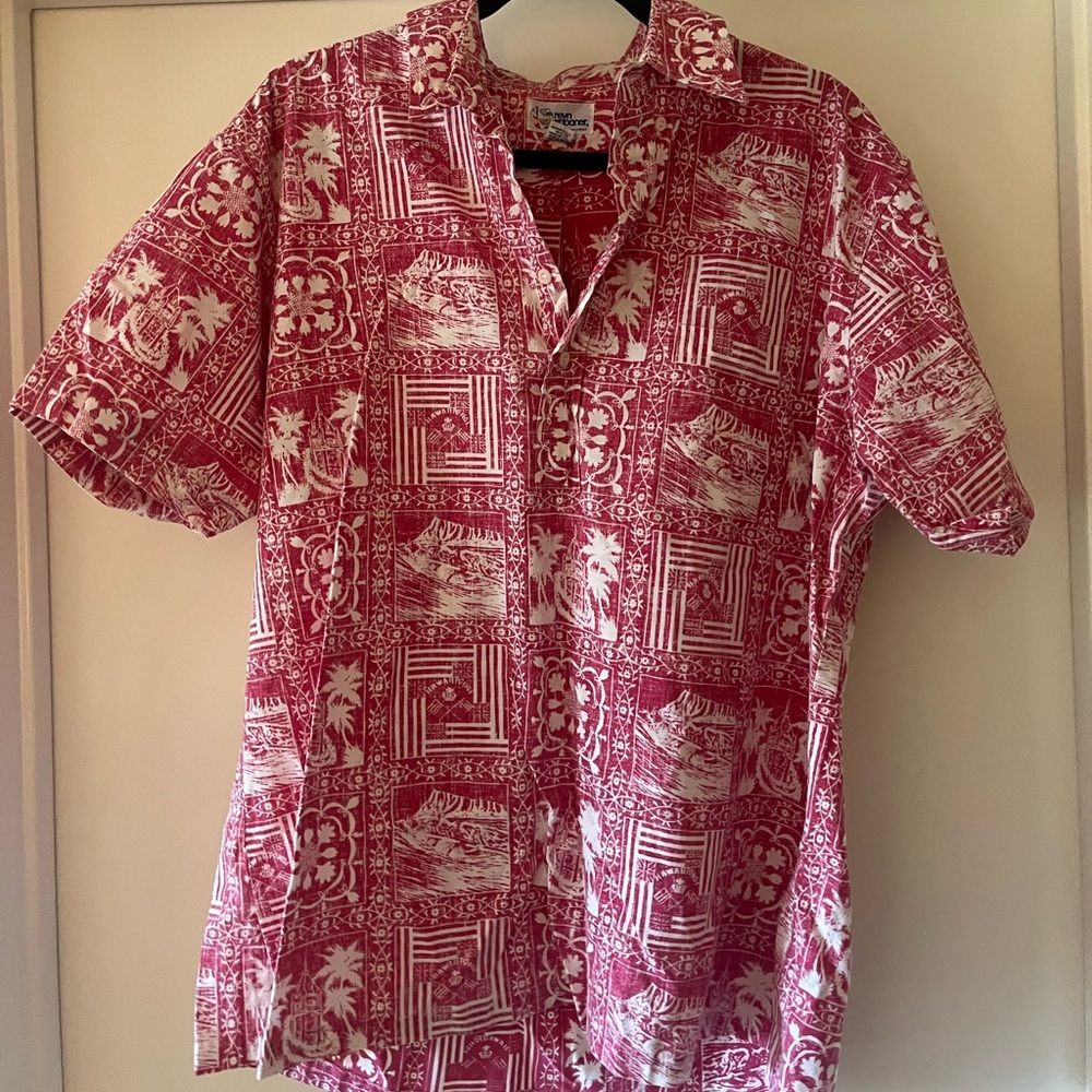 Vintage red reyn spooner Hawaiian shirt size large